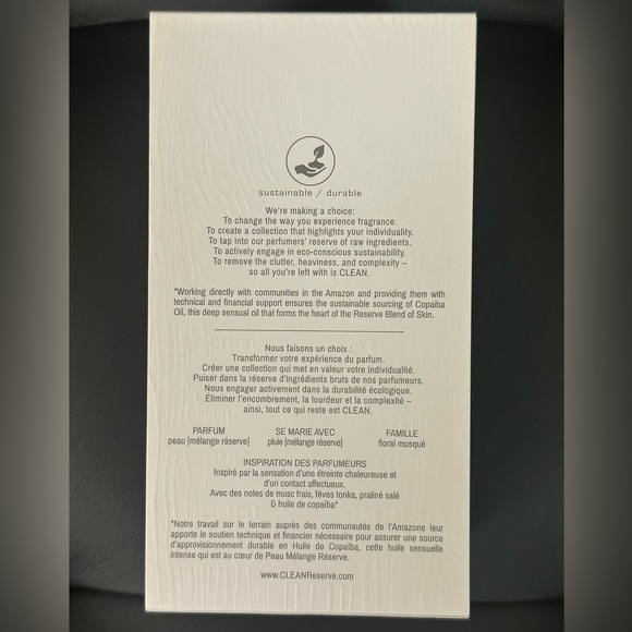 CLEAN RESERVE SKIN 3.4 OZ EAU DE PARFUM SPRAY (NEW IN BOX, NEVER USED) - Picture 3 of 4